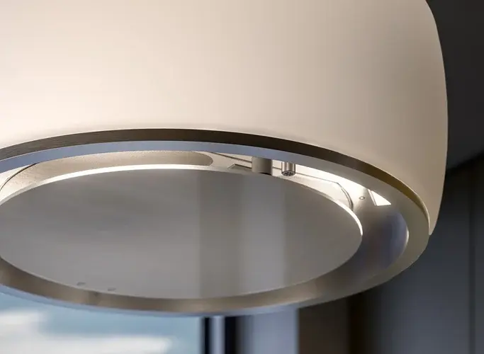 Белая островная вытяжка FALMEC SOFFIO IS.58 WHITE SATIN GLASS 580 мм цвет матовый белый
