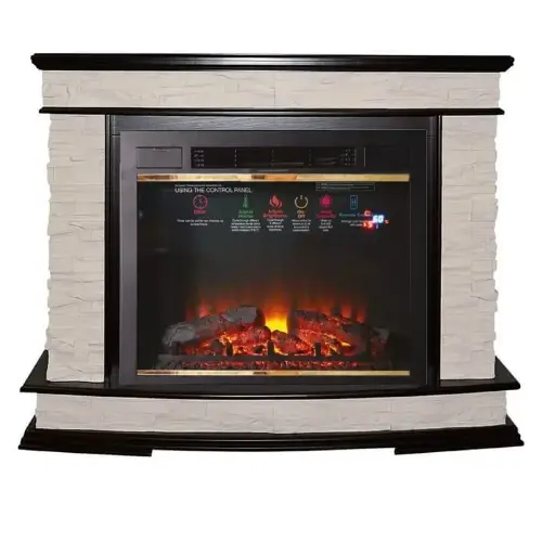 Каминокомплект Interflame Памир сланец темный дуб с очагом Sirius 30 LED FX Brass