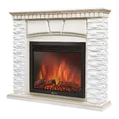 Каминокомплект Firelight Porto 25 с очагом Electrolux EFP/P-2520LS камень белый/шпон беленый дуб