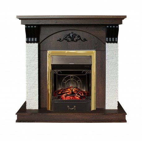 Каминокомплект RealFlame Corfino NT с очагом Majestic Lux Brass S