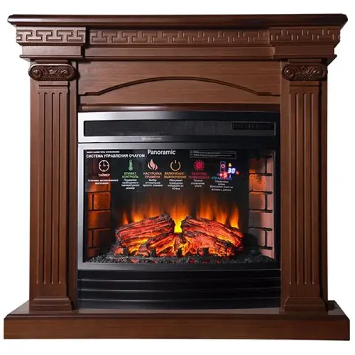 Каминокомплект Interflame Афина с очагом Panoramic 25 тёмный дуб