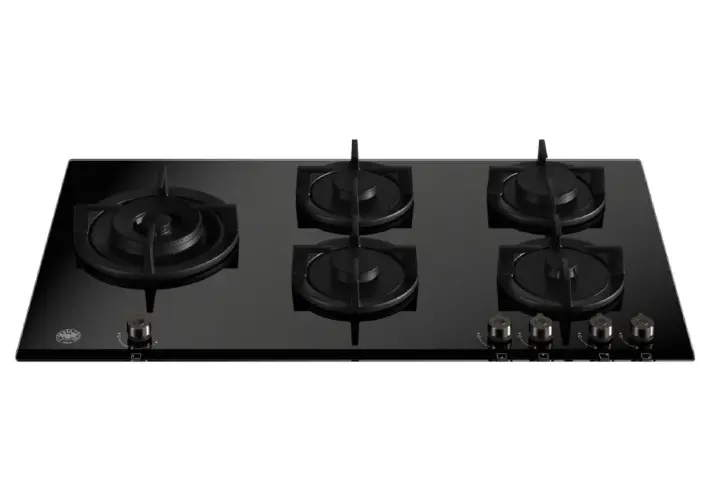 Встраиваемая газовая варочная панель Bertazzoni на стекле, конфорка wok по сбоку, 90 см