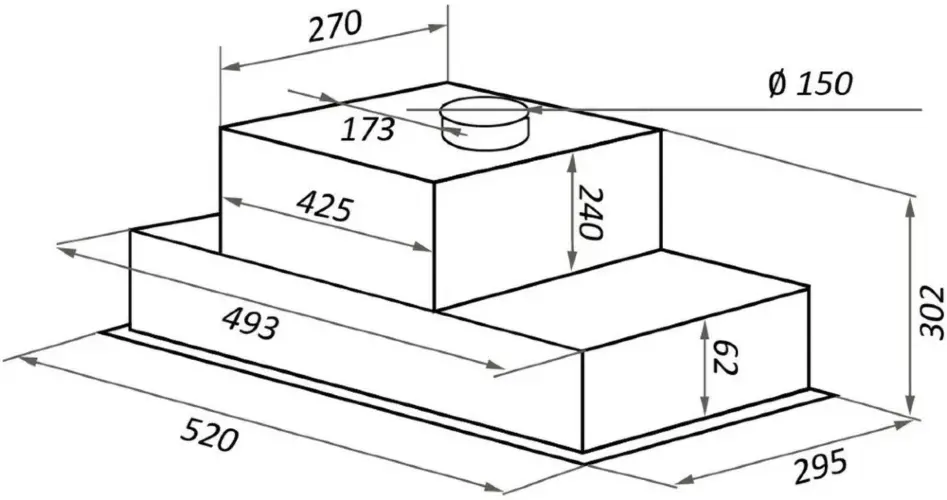 Кухонная вытяжка MAUNFELD Crosby Flat 52 нержавеющая сталь
