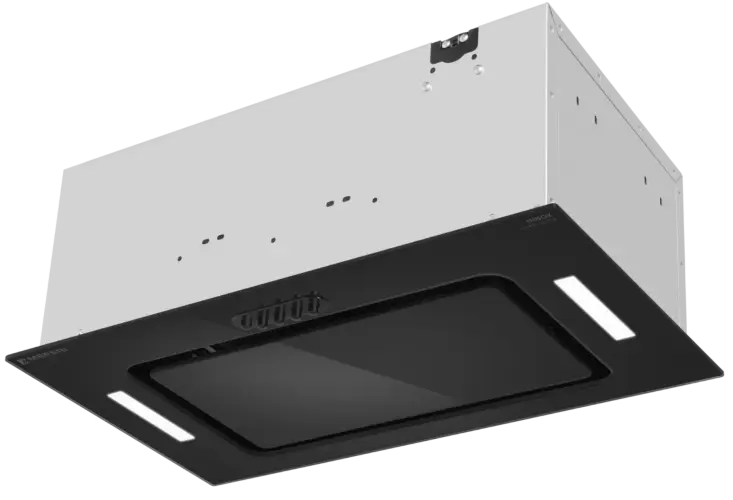 Вытяжка кухонная MEFERI INBOX52BK GLASS ULTRA, 52 см, встраиваемая, черная, стекло, производительность 900 м3/ч, 3 скорости, низкий уровень шума, режимы отвод и рециркуляция, гарантия 3 года