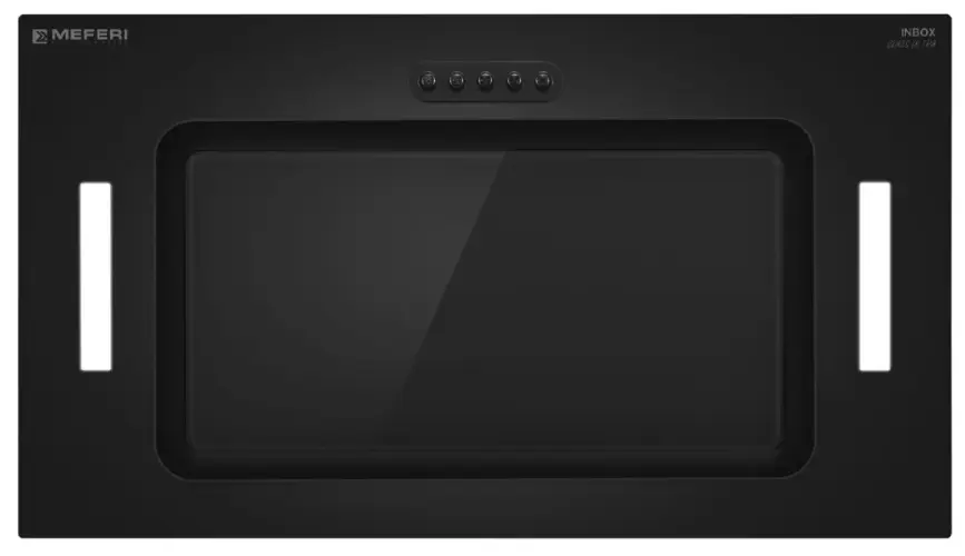 Вытяжка кухонная MEFERI INBOX52BK GLASS ULTRA, 52 см, встраиваемая, черная, стекло, производительность 900 м3/ч, 3 скорости, низкий уровень шума, режимы отвод и рециркуляция, гарантия 3 года
