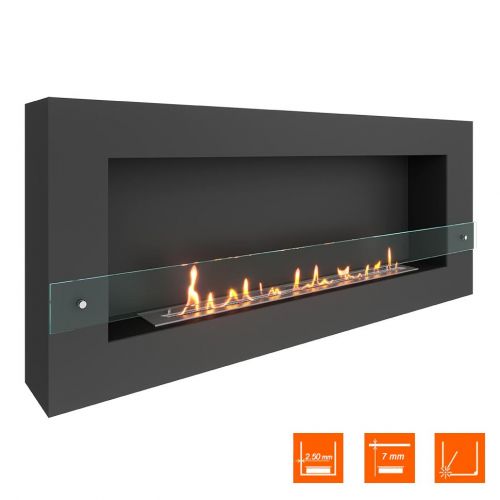 Биокамин SteelHeat WALL GRAND 1500 черный (Стекло)