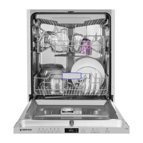 Посудомоечная машина встраиваемая MEFERI MDW6063 POWER, 60 см, напольная, 14 комплектов посуды, 6 программ, 3 корзины, половинная загрузка, отсрочка, таймер, защита от протечек