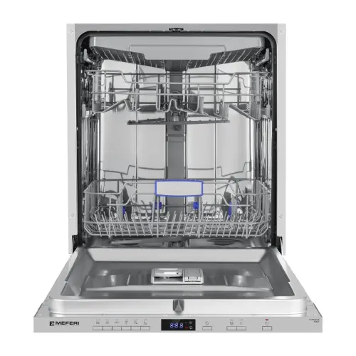 Посудомоечная машина встраиваемая MEFERI MDW6063 POWER, 60 см, напольная, 14 комплектов посуды, 6 программ, 3 корзины, половинная загрузка, отсрочка, таймер, защита от протечек