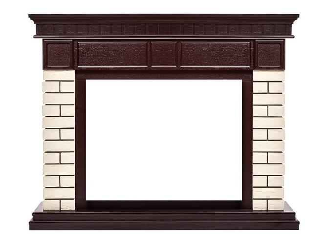 Портал Firelight Bricks 25U (угловой) камень бежевый/шпон темный дуб