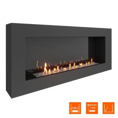Биокамин SteelHeat WALL GRAND 1500 черный (Стемалит)