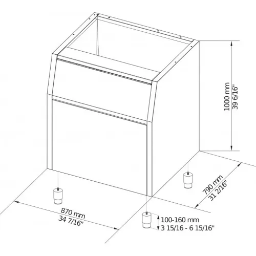 Бункер для льдогенераторов Brema BIN 200*M250