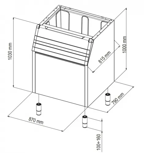 Бункер для льдогенераторов Brema BIN 200*M250