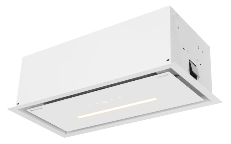 Вытяжка кухонная MEFERI SMARTBOX60WH GLASS COMFORT, 60 см, встраиваемая, белая, стекло, производительность 950 м3/ч, 3 скорости, низкий уровень шума, режимы отвод и рециркуляция, гарантия 3 года
