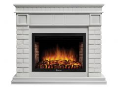 Каминокомплект Firelight Bricks 30 с очагом Electrolux EFP/P-3020LS камень белый/белая эмаль