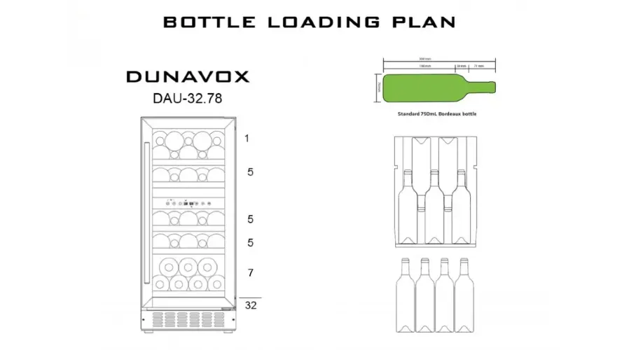 Винный шкаф Dunavox DAU-32.78DW