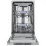 Посудомоечная машина узкая встраиваемая MEFERI MDW4573 ULTRA, 45 см, 10 комплектов посуды, 7 программ, 3 корзины, защита от протечек, луч на полу, внутренняя подсветка, половинная загрузка, отсрочка, таймер