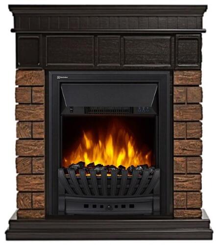 Каминокомплект Firelight Bricks Wood Classic с очагом Electrolux EFP/P-1020LS камень темный/шпон венге