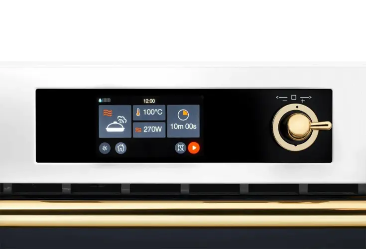 Компактный духовой шкаф Ultracombi 3 в 1 ILVE 645SNHSW/WHG белый (фурн. латунь)