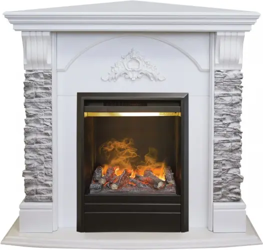 Каминокомплект RealFlame Athena Corner GR STD/EUG/25/25'5 WT с очагом 3D Olympic