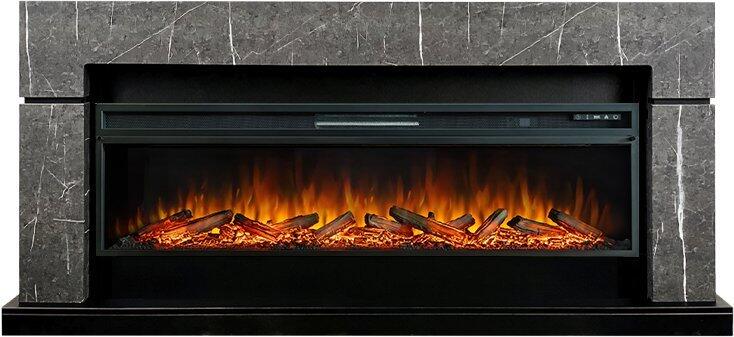 Каминокомплект Royal Flame Lindos с очагом Vision 60 LOG LED серый мрамор
