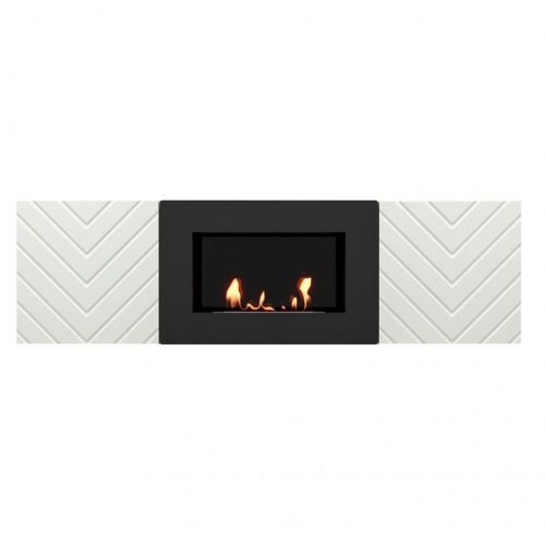 Тумба с биокамином Firelight BFP/P-1400V белый+набор керамических дров ель