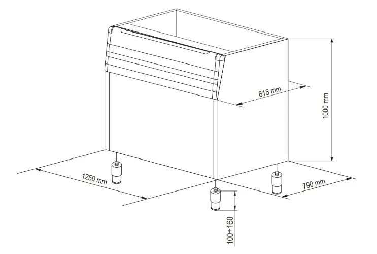 Бункер для льдогенераторов Brema BIN 350*M800-1500