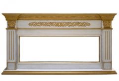 Портал Interflame Елизавета белый с золотой патиной под очаг FreeSpace 60 LED FX QZ