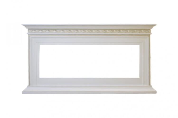 Портал Interflame Тайлер белый с золотой патиной под очаг FreeSpace 50 LED FX QZ