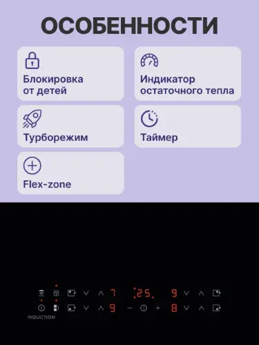 Встраиваемые индукционные панели ELECTROLUX LIV63431BK