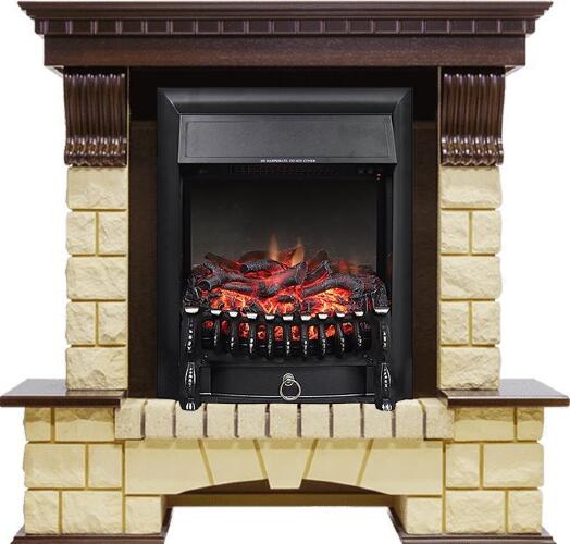 Каминокомплект Royal Flame Pierre Luxe шампань с очагом Fobos FX Black