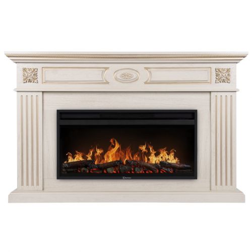 Каминокомплект Firelight Siena 42/40/36 + очаг Electrolux EFP/P-4220LS слоновая кость с золотой патиной
