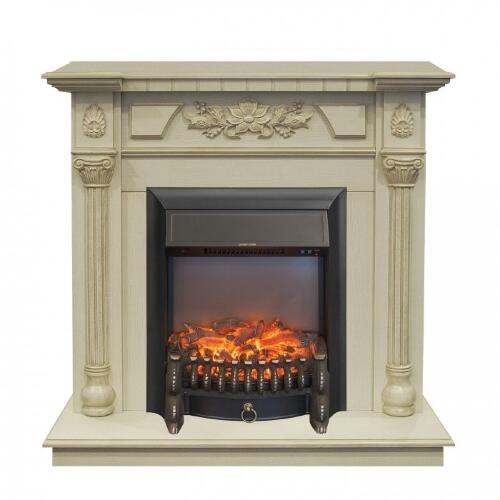 Каминокомплект RealFlame Dacota STD/EUG WT с очагом Fobos Lux Black S