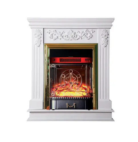 Каминокомплект Interflame Берта Люкс с очагом Majestic FX M Brass белый
