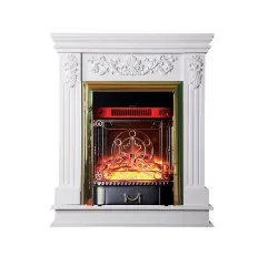 Каминокомплект Interflame Берта Люкс с очагом Majestic FX M Brass белый