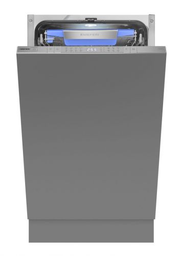 Посудомоечная машина узкая встраиваемая с инвертором MEFERI MDW4583 COMFORT PLUS, 45 см, 10 комплектов посуды, автооткрывание дверцы, аквастоп, луч на полу, внутренняя подсветка, половинная загрузка, таймер