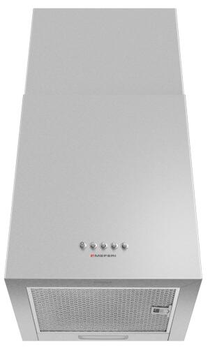 Кубическая вытяжка кухонная MEFERI ROOMBOX40IX COMFORT, пристенная, 40 см, серая, квадратная, производительность 1100 м3/ч, 3 скорости, низкий уровень шума, режимы отвод и рециркуляция, гарантия 3 года