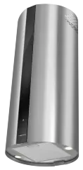 Вытяжка кухонная цилиндрическая островная MEFERI TUBE40IX ISLA COMFORT PLUS, 40 см, серая, производительность 1200 м3/ч, 5 скоростей, режимы отвод и рециркуляция, сенсорное управление, гарантия 3 года
