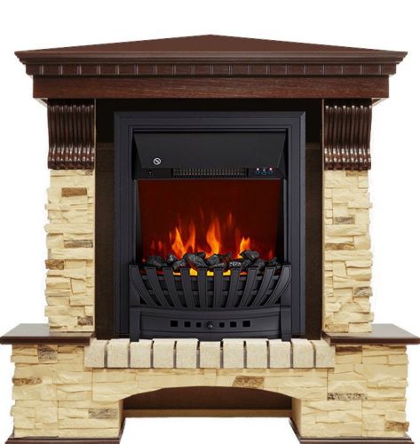 Каминокомплект Royal Flame Pierre Luxe сланец угловой с очагом Aspen Black
