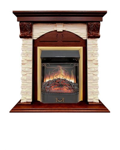 Каминокомплект Royal Flame Dublin (Разборный) с очагом Majestic FX Brass орех каньон/сланец