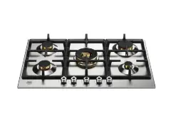 Встраиваемая газовая варочная панель Bertazzoni, конфорка wok в центре, 75 см, нержавеющая сталь