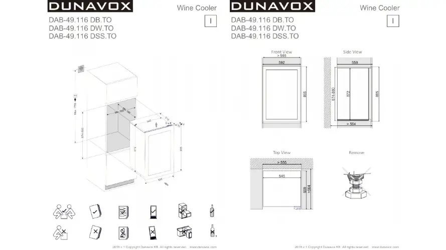 Винный шкаф Dunavox DAB-49.116DW.TO