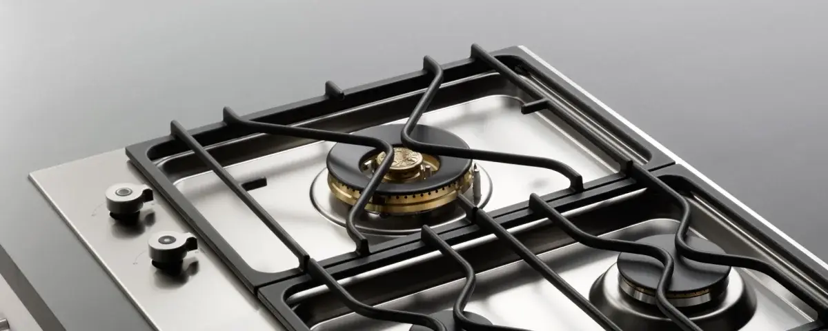 Встраиваемая газовая варочная панель Bertazzoni, трехсегментная, 5 конфорок, конфорка dual wok слева, 90 см