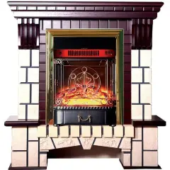 Каминокомплект Interflame Экстер М махагон с очагом Majestic FX M Brass