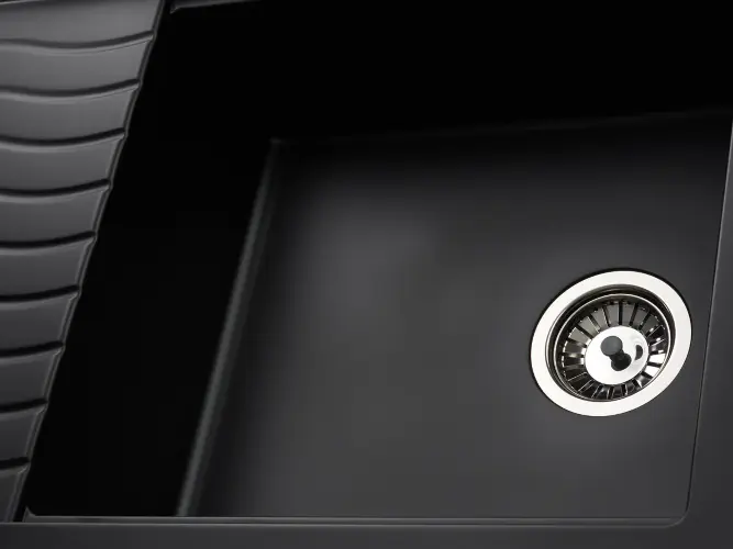 Кухонная мойка MILA 1B1D BLACK METALLIC