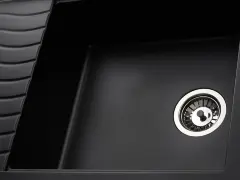 Кухонная мойка MILA 1B1D BLACK METALLIC