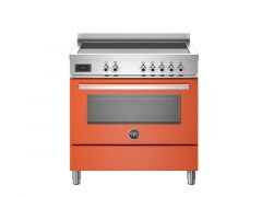 Варочный центр Bertazzoni, 5 индукционных зон, многофункциональный электрический шкаф, 90 см, оранжевый
