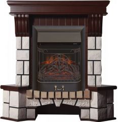 Каминокомплект Interflame Экстер М махагон угловой с очагом Majestic FX M Black